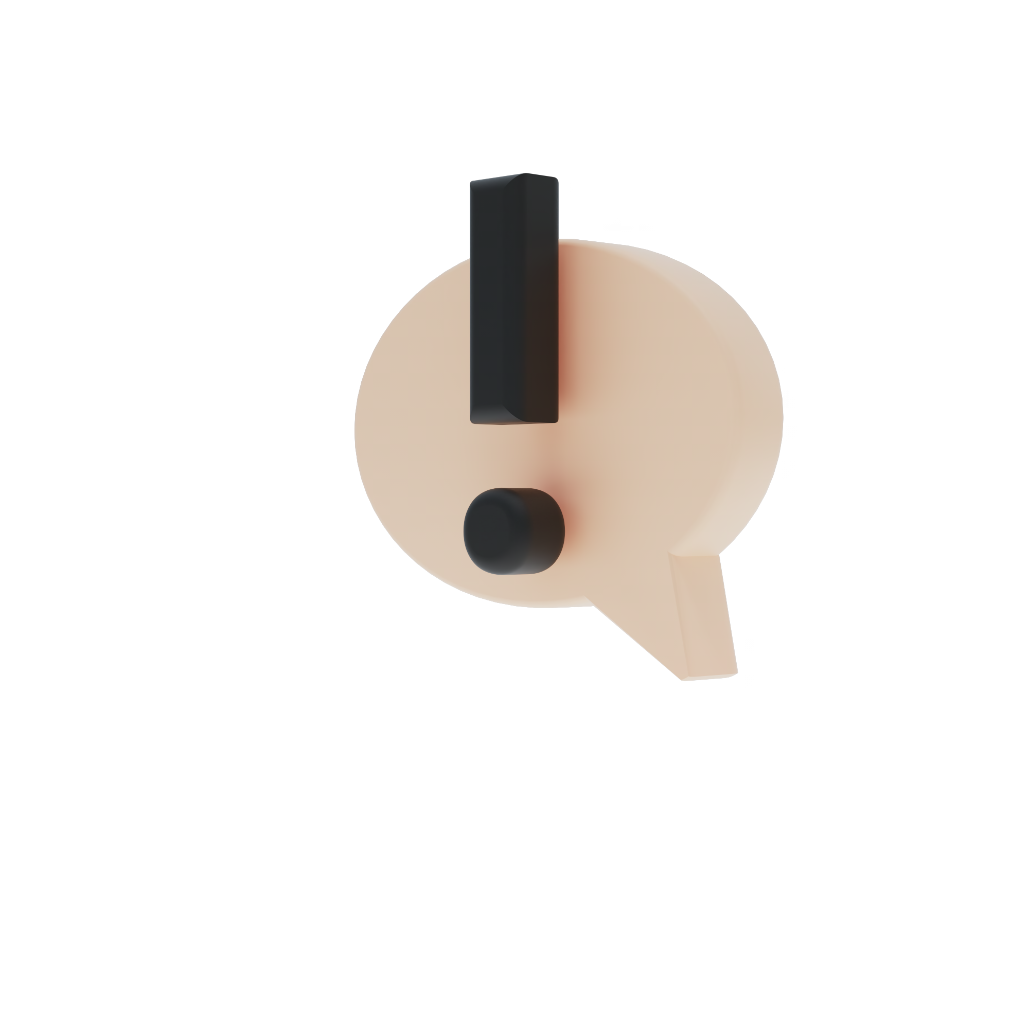 Sprechblase mit Ausrufezeichen